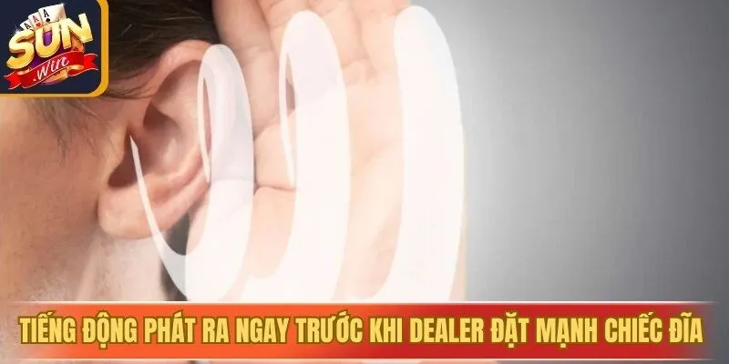 Tiếng động phát ra ngay trước khi Dealer đặt mạnh chiếc đĩa xuống bàn