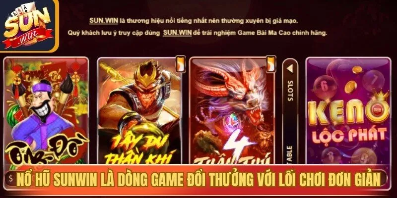 Nổ hũ Sunwin là dòng game đổi thưởng với lối chơi đơn giản nhưng cuốn hút
