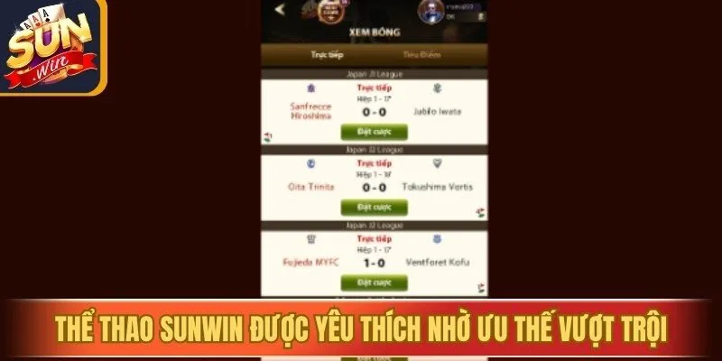 Thể thao Sunwin được yêu thích nhờ những ưu thế vượt trội